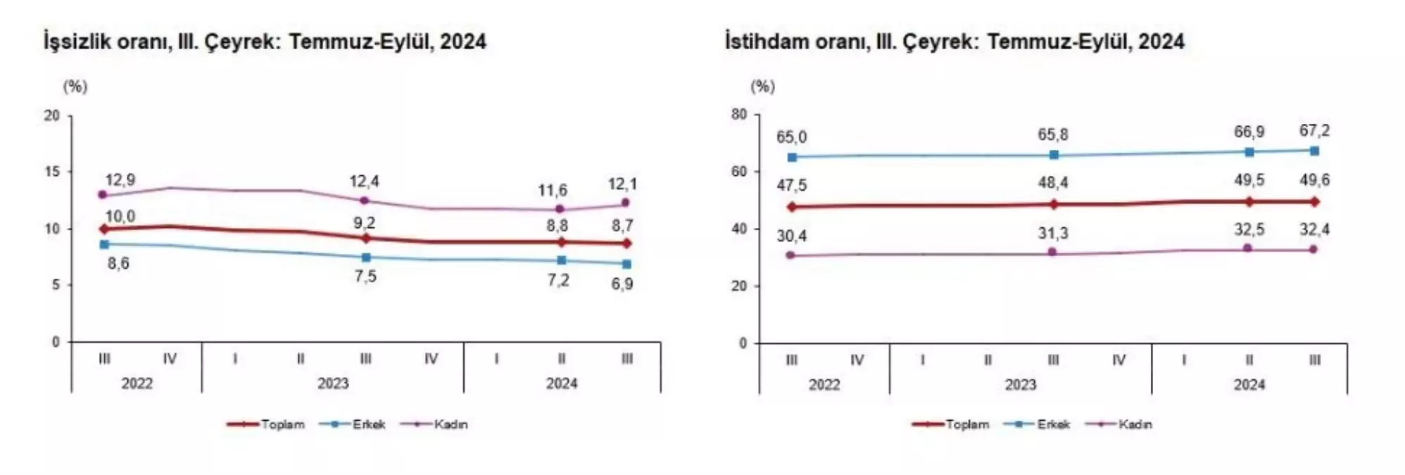 TÜİK 2024 3. Çeyrek İşsizlik Oranını Açıkladı: Yüzde 8,7